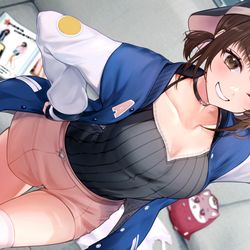 This is a pixiv picture whose title is 【仕事絵】「制服カノジョ」ゲストイラスト.