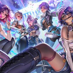 This is a pixiv picture whose title is LE SSERAFIM x OVERWATCH2.