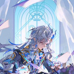 This is a pixiv picture whose title is 🪽🦦.