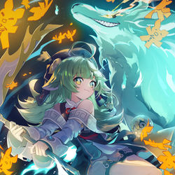 This is a pixiv picture whose title is フォフォとシッポ.