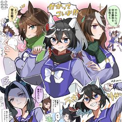 This is a pixiv picture whose title is ウマ娘たちの雪合戦(昭和組/ﾄﾚ♀有).