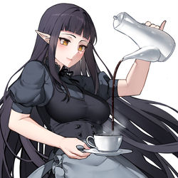 This is a pixiv picture whose title is クロ(異世界食堂).