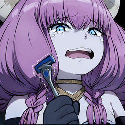This is a pixiv picture whose title is 自害を命じられた時持ってる道具がキツいアウラ.
