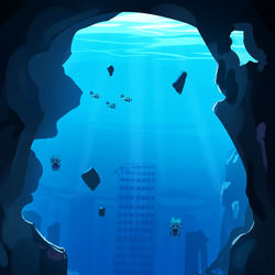 This is a pixiv picture whose title is ふもふも沈没世界.