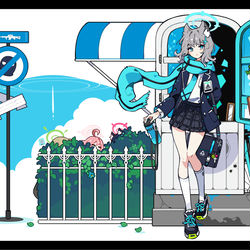 This is a pixiv picture whose title is 待ち合わせ.