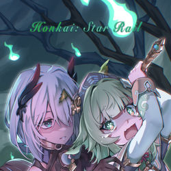 This is a pixiv picture whose title is Honkai star rail【フォフォ×寒鴉×雪衣】.