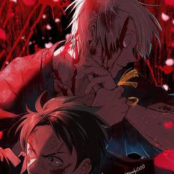This is a pixiv picture whose title is 血桜.