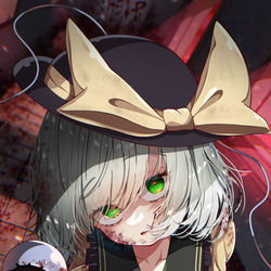 This is a pixiv picture whose title is こいしちゃん「今　あﾅたの後ろニイルノ…」.