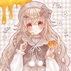 This is a pixiv picture whose title is honey.