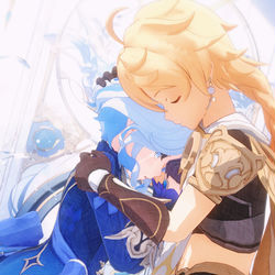 This is a pixiv picture whose title is 【原神MMD】フリーナさん、空さん.