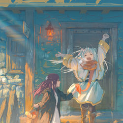 This is a pixiv picture whose title is 旅.