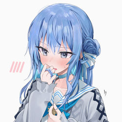This is a pixiv picture whose title is すいちゃんに「かわいいね」って言ってみた.