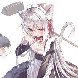 This is a pixiv picture whose title is 白猫ちゃんメイド概念.