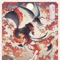 This is a pixiv picture whose title is 紅葉.