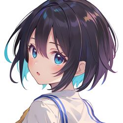 This is a pixiv picture whose title is 黒髪×セーラー.