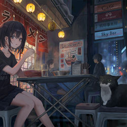 This is a pixiv picture whose title is 寒くなってきたらラーメン食べたくなった.