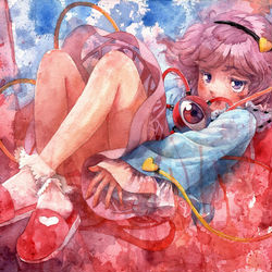 This is a pixiv picture whose title is 落ちてくるさとり.