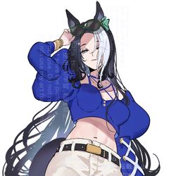 This is a pixiv picture whose title is 私服を描こうとして別物になった髪おろしメジロラモーヌ.
