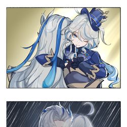 This is a pixiv picture whose title is 抱抱.
