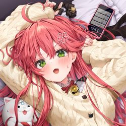 This is a pixiv picture whose title is にぇ・・・？ い、今何時！？.