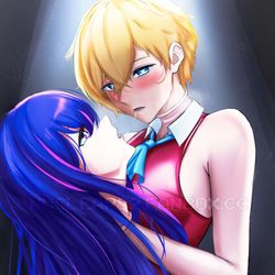 This is a pixiv picture whose title is 【request】kiss a mask.