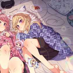This is a pixiv picture whose title is もふもふの夜.