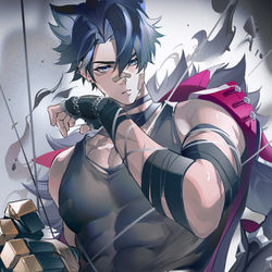 This is a pixiv picture whose title is 放弃吧公爵大人，你是挣脱不开这鞭子的.