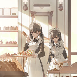 This is a pixiv picture whose title is 「そんなに食べれるんですか...？」.