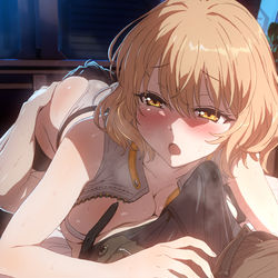 This is a pixiv picture whose title is シャワーの前にお尻の臭いを嗅がれてしまうアニス.