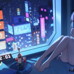 This is a pixiv picture whose title is 眠れない少女.