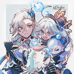 This is a pixiv picture whose title is 「わぁ〜🌸シュヴァルマラン婦人！こちらはノンビリラッコくんだよ」.