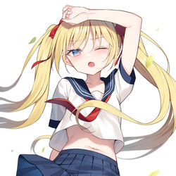 This is a pixiv picture whose title is 強風.