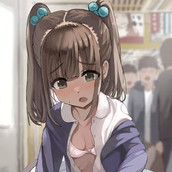 This is a pixiv picture whose title is 車内でイタズラしてきた人を取り押える道場主の娘.