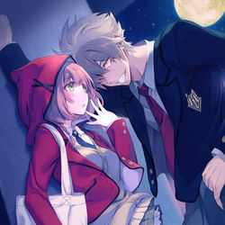 This is a pixiv picture whose title is 赤ずきんちゃんは食べられたい（？）.