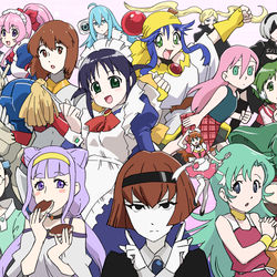 This is a pixiv picture whose title is スーパーロボっ娘大戦.