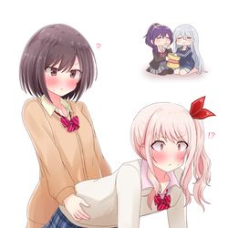 This is a pixiv picture whose title is くっついてるだけ🎨🎀.