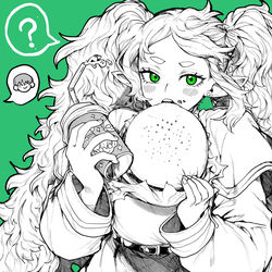 This is a pixiv picture whose title is 一杯食べるフリーレン！.