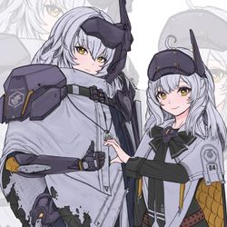 This is a pixiv picture whose title is SnowWhite + SmolWhite Sketch.