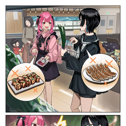 This is a pixiv picture whose title is 見た目地雷系な女の子同士の争い②.