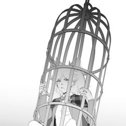 This is a pixiv picture whose title is Hanging There.
