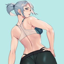 This is a pixiv picture whose title is もうちょっと背面を練習ぅ.