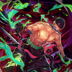 This is a pixiv picture whose title is 閻王三刀龍！！！.