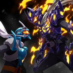 This is a pixiv picture whose title is 仮面ライダードレッド.
