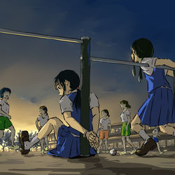 This is a pixiv picture whose title is 見学者たち.