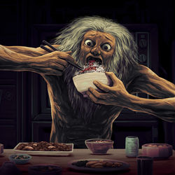This is a pixiv picture whose title is 我が子丼を食らうサトゥルヌス.