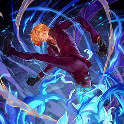 This is a pixiv picture whose title is 魔神風脚！！！.