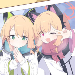 This is a pixiv picture whose title is ミドリ&モモイ.