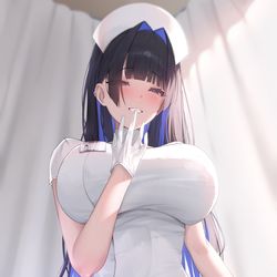 This is a pixiv picture whose title is Nurse Kronii.