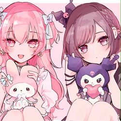 This is a pixiv picture whose title is マイメロ愛莉とクロミ絵名.