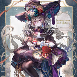This is a pixiv picture whose title is 柘榴とビオラの紅茶魔女.